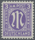 Bizone: 1945, 3 Pf AM-Post Deutscher Druck, Dunkelbläulichviolett, Gez. 11½, Alf - Sonstige & Ohne Zuordnung