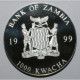 ZAMBIE - KM 131 - 1000  KWACHA 1999 - BILLET DE 200 EURO - BE - Sambia