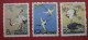 Stamps China P.R.1962 Red-Crowned Cranes, Complete Set Of 3 Values, U/m. Yellow Spots On Gum. (Mi.640/642-170E). - Ungebraucht