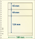 Paquet De 10 Feuilles Neutres Lindner-T 3 Bandes 124 Mm,44 Mm Et 45 Mm - Für Klemmbinder