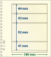 Paquet De 10 Feuilles Neutres Lindner-T 4 Bandes 41 Mm,92 Mm,43 Mm Et 44 Mm - A Bandes