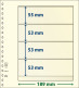 Paquet De 10 Feuilles Neutres Lindner-T 4 Bandes 53 Mm,53 Mm,53 Mm Et 55 Mm - A Bandes