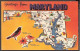 Maryland Map - State Bird Baltimore Oriole, Flower: Black Eyed Susan, Golf - Autres & Non Classés