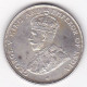 Straits Settlements 50 Cents 1921 Half Dollar . George V. Argent. KM# 35.1 - Malesia