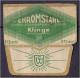 "CHROMSTAHL" Razor Blade Old Vintage WRAPPER (see Sales Conditions) - Rasierklingen