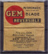 "GEM" Razor Blade Old Vintage WRAPPER (see Sales Conditions) - Lames De Rasoir