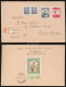 BUDAKESZI 1935. Ajánlott Levél Repülő-Arcképek Vegyes Bérmentesítéssel Simontornyára, Levélzáróval - Covers & Documents