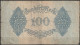 DR.100 Mark Reichsbanknote 4.8.1922 Ros.Nr.72, P75 ( D 6494 ) - 100 Mark