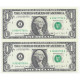 ÉTATS UNIS - LOT DE 2 BILLETS DE 1 DOLLAR - NON SÉPARÉS - SERIES 1988 - Billetes De Estados Unidos (1862-1923)