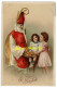 CPA Sinterklaas Vive Saint Nicolas Santa Claus Old Postcard Carte Postale Gaufree Embossed Père Noël Enfants Children - Nikolaus