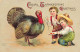 N°24272 - Carte Gaufrée - Clapsaddle - Cordial Thanksgiving Greetings - Garçons Près D'une Dinde - Thanksgiving