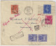 FRANCE 1951 LSC D'Angleterre Sous-affranchie (2-1/2d Pour 4d) Taxée 17f à Veules-les-Roses, Refusée, Taxée 4d Au Retour - 1859-1959 Covers & Documents