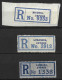CYPRUS......3 REGISTERED LABELS...1 ON PIECE......AGE  NOT KNOWN......... - Cyprus (...-1960)