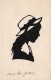 SILHOUETTES - Jeune Fille à Chapeau - Carte Postale Ancienne - Silhouette - Scissor-type