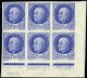 Neuf Sans Charnière N° 552c, 1.50 Pétain Bleu Sans Surcharge Et Bloc De 6 Non-dentelés CdF Sans Date, TB ( 2 Ex. Infime  - Sonstige & Ohne Zuordnung