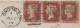 GB 1879, QV 1d Rose-red Pl.190 (3 X, SH-SI, TI) On Very Fine Cvr With Transit-CDS "ANGL. / AMB. CALAIS C" In Red, Barred - Covers & Documents