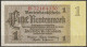 DR. Eine Rentenmark Rentenbankschein 30.1.1937 Ros.Nr.166b, P 173 ( D 6785 ) - 1 Rentenmark