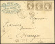 Obl. 30 -- 30c. Brun, Bande De 3, Obl. GC 23 S/devant De Lettre Chargée Frappée Du CàD De PARIS - RUE ALIGRE Du 4 Mai 18 - 1863-1870 Napoleon III With Laurels