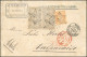 Obl. 33 + 38 -- Paire Du 5F. Violet-gris + 40c. Siège Obl. étoile 4 S/lettre Frappée Du CàD De PARIS - RUE D'ENGHIEN Du  - 1863-1870 Napoléon III Lauré