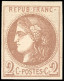 (*) 40A -- 2c. Chocolat Clair. Report 1. TB. - 1870 Ausgabe Bordeaux