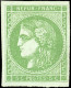 (*) 42B -- 5c. Vert-jaune. Report 2. TB. - 1870 Ausgabe Bordeaux