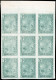 ** 75 -- 1F. Vert. Bloc De 9. ND. Impression Double Sur Les 3 Timbres Du Bas. Haut De Feuille. - Other & Unclassified