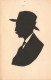 SILHOUETTES - Homme à Chapeau Haute-forme Et Avec Un Moustache - Carte Postale Ancienne - Silhouette - Scissor-type