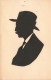 SILHOUETTES - Homme à Chapeau Haute-forme Et Avec Un Moustache - Carte Postale Ancienne - Silhouettes