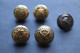 5 Boutons Anciens Avec  Couronnes Blasons Casques  Fin XIX° 5 Modèles Différents  Italie - Boutons