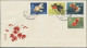 China (PRC): 1959, Gold Fish Set (S38) On Three Unaddressed Cacheted Official FD - Covers & Documents