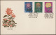 Delcampe - China (PRC): 1960/61, Chrysanthemum (S44) On Six Unaddressed Cacheted Official F - Cartas & Documentos