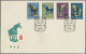 China (PRC): 1961, Tang Dynasty Pottery (S46), Two Complete Sets Of 8 On Four FD - Covers & Documents