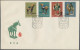 China (PRC): 1961, Tang Dynasty Pottery (S46), Two Complete Sets Of 8 On Four FD - Brieven En Documenten