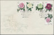 China (PRC): 1964, Peonies Set (S61) On Three Unaddressed Cacheted Official FDC, - Covers & Documents