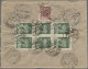 Georgia: 1922, 5000 R. Green Perforated, A Block Of 6 (2x3), With 3000 R./100 R. - Georgia