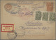 Georgia: 1930, USSR Stationery Card 5 K. Uprated 10 K. Olive Strip-3 Canc. "Tifl - Géorgie