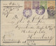 Japanese Post In Corea: 1899/1906, Kiku ½ S., 1 S., 1 ½ S., 2 S., 5 S. Tied Thre - Militaire Vrijstelling Van Portkosten