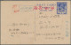 Japanese Occupation WWII: 1942/43, Reply Parts (2) Of KGVI Card 6 Ps. Blue Used - Myanmar (Birmanie 1948-...)