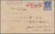 Japanese Occupation WWII: 1942/43, Reply Parts (2) Of KGVI Card 6 Ps. Blue Used - Myanmar (Birmanie 1948-...)