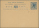 Thailand: 1870/1906: Two Postal Stationery Cards Mint (Straits P/s Card Optd. "B - Thaïlande