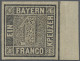 Bayern - Marken Und Briefe: 1849, 1 Kreuzer Grauschwarz, Platte 1, Ungebraucht, - Andere & Zonder Classificatie