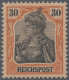 Deutsches Reich - Germania: 1900 30 (Pf.) Rötlichorange/rotschwarz Auf Mattgelbl - Neufs