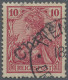 Deutsche Post In China: 1901 10 (Pf) Dunkelkarminrot Mit Handstempelaufdruck "Ch - Deutsche Post In China