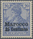 Deutsche Post In Marokko: 1900 Amtlich Nicht Ausgegebener, Aber 1923 Versteigert - Deutsche Post In Marokko