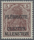 Deutsche Abstimmungsgebiete: Allenstein: 1920 Satz Der Sechs Unverausgabten Mark - Sonstige & Ohne Zuordnung