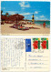 Bahamas 1974 Postcard Holiday Inn Beach - Freeport; 7c. QEII & Hibiscus Flowers Stamps, Pair - Bahama's