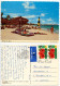 Bahamas 1974 Postcard Holiday Inn Beach - Freeport; 7c. QEII & Hibiscus Flowers Stamps, Pair - Bahamas