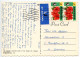 Bahamas 1974 Postcard Holiday Inn Beach - Freeport; 7c. QEII & Hibiscus Flowers Stamps, Pair - Bahamas