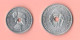 Laos 20 + 50 Cents 1952 Lao Aluminum Typological Coins      ∇ 6 - Laos
