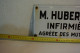 C9 Authentique Plaque émaillée Infirmière Huberland Mutuelle - Targhe Smaltate (a Partire Dal 1961)